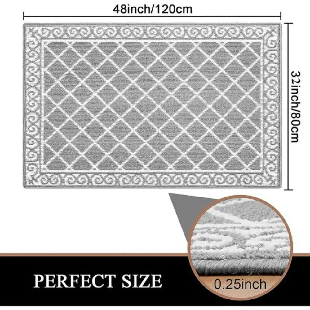 New 32x48In Indoor Door Mat, Non-Slip, Washable Dirt Trapper for Entryway, Home